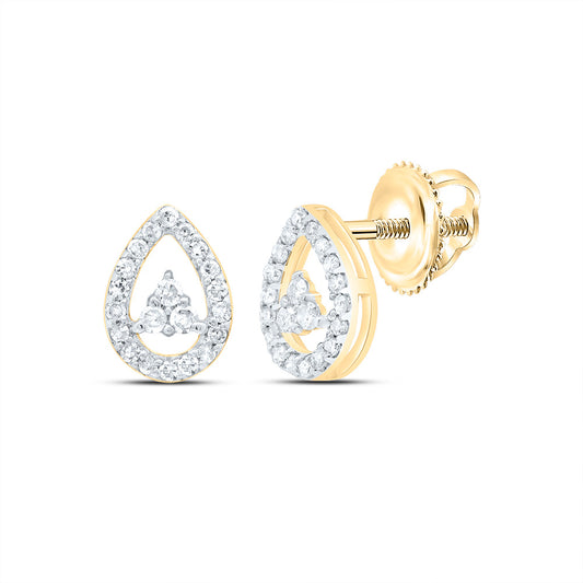 10kt Yellow Gold 1/6 Cttw Diamond Pear Stud Earring