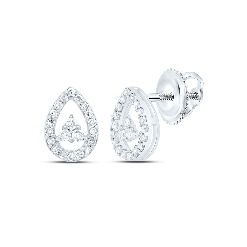 10kt White Gold 1/6 Cttw Diamond Pear Stud Earring