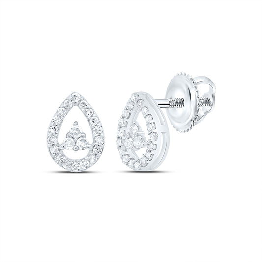 10kt White Gold 1/6 Cttw Diamond Pear Stud Earring