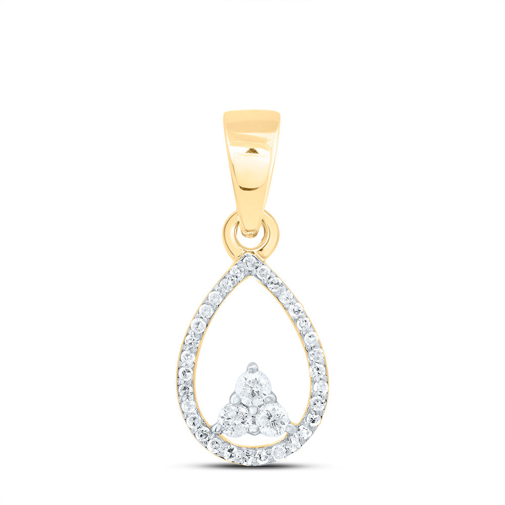 10kt Yellow Gold 1/6 Cttw Diamond Pear Pendant