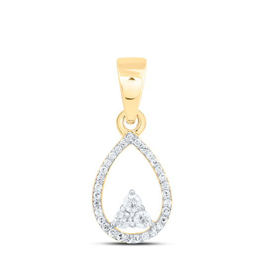 10kt Yellow Gold 1/6 Cttw Diamond Pear Pendant