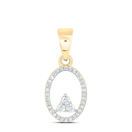 10kt Yellow Gold 1/6 Cttw Diamond Oval Pendant