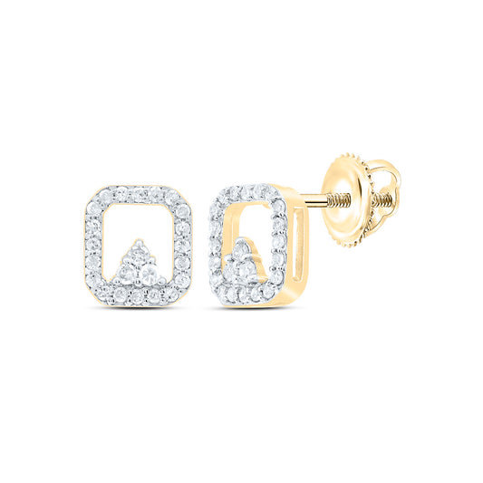 10kt Yellow Gold 1/6 Cttw Diamond Octagon Stud Earring