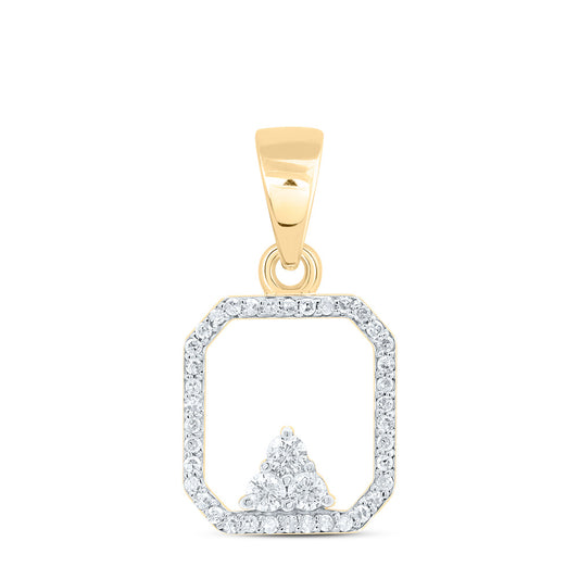 10kt Yellow Gold 1/5 Cttw Diamond Octagon Pendant