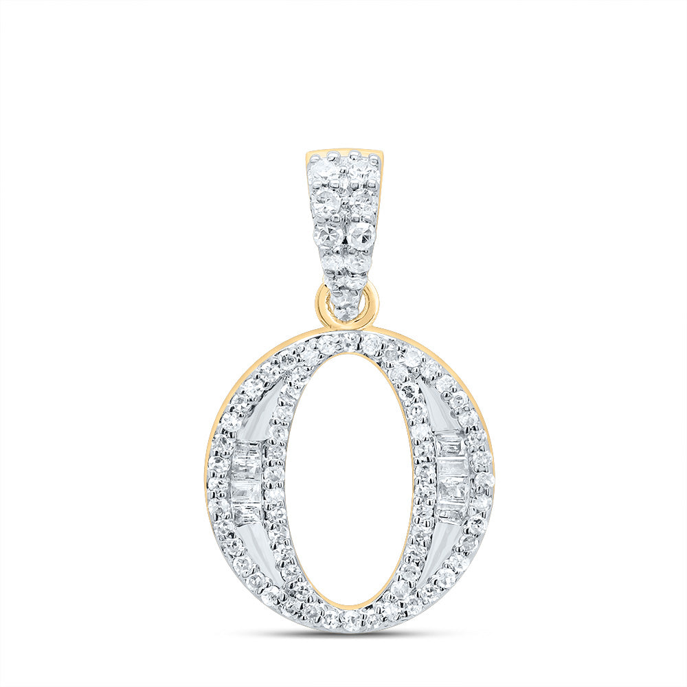 10kt Yellow Or White Gold Diamond Initial Baguette Pendant
