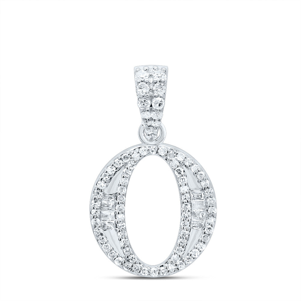 10kt Yellow Or White Gold Diamond Initial Baguette Pendant