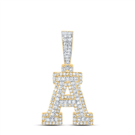 10kt Yellow Gold 1/2 Cttw Diamond Fashion Initial " A" Pendant