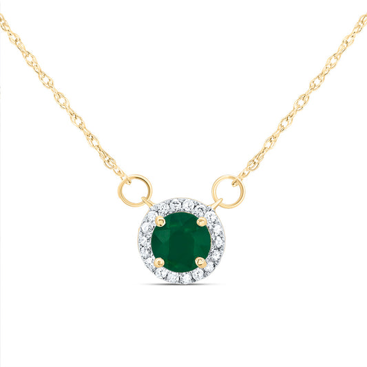 14kt Yellow Or White Or Rose Gold 5x5mm Round Natural Gem Round Necklace, Length: 18 Inch