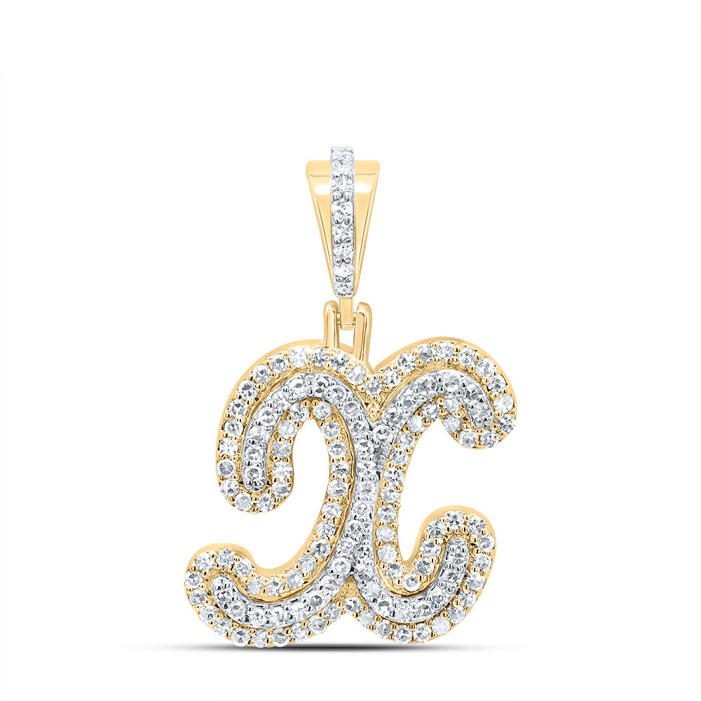 10kt Yellow Gold Diamond Fashion Initial Pendant