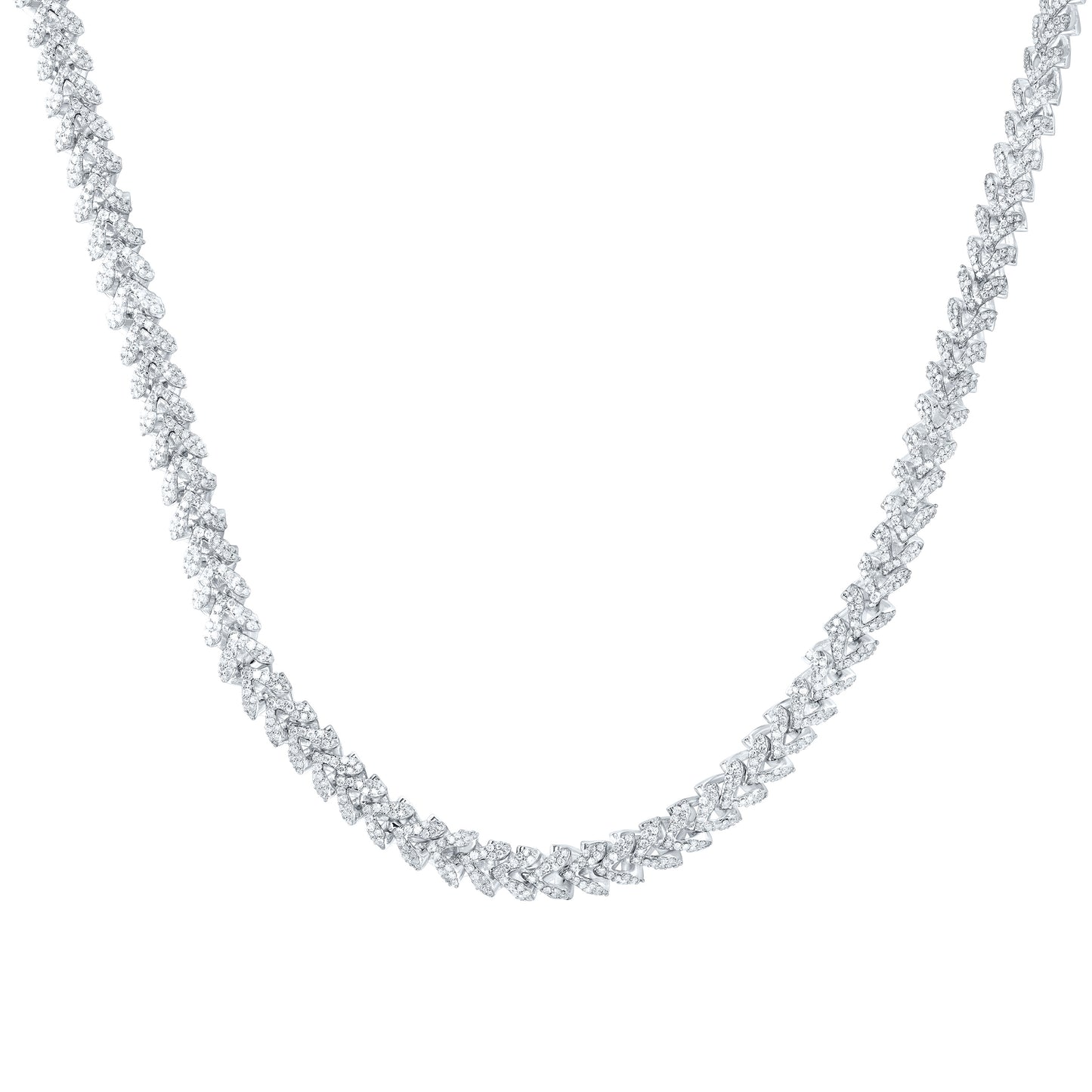 Sterling Silver 6 5/8 Cttw Diamond 6mm Franco Men's Chain, Length: 20 Inch