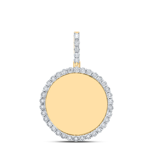 Sterling Silver Yellow-Tone or White-Tone 1/6 Ctw Natural Diamond Round Memory Pendant