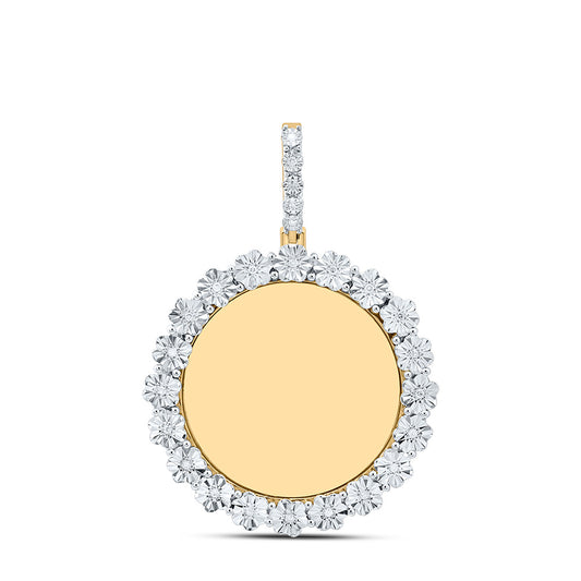 Sterling Silver Yellow-Tone or White-Tone 1/10 Ctw Natural Diamond Round Memory Pendant