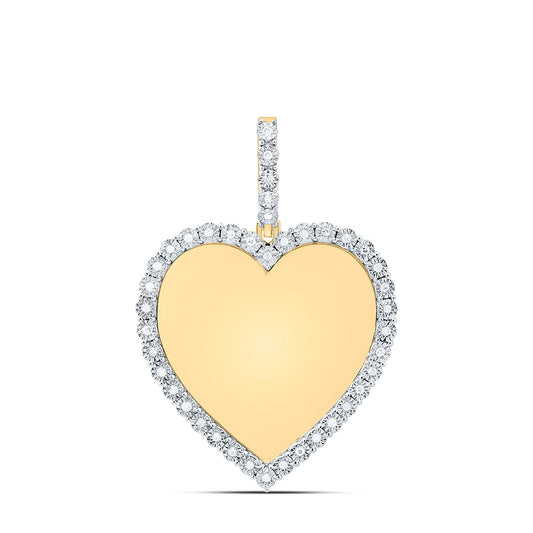 Sterling Silver Yellow-Tone or White-Tone 1/6 Ctw Natural Diamond Heart Memory Pendant