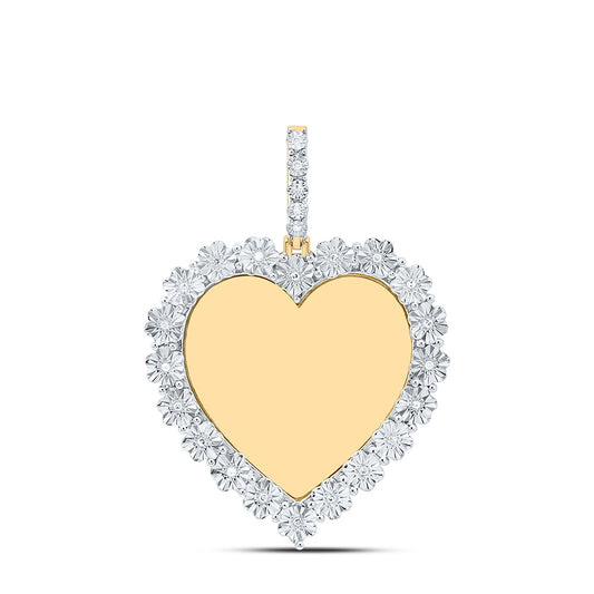 Sterling Silver Yellow-Tone or White-Tone 1/10 Ctw Natural Diamond Heart Memory Pendant
