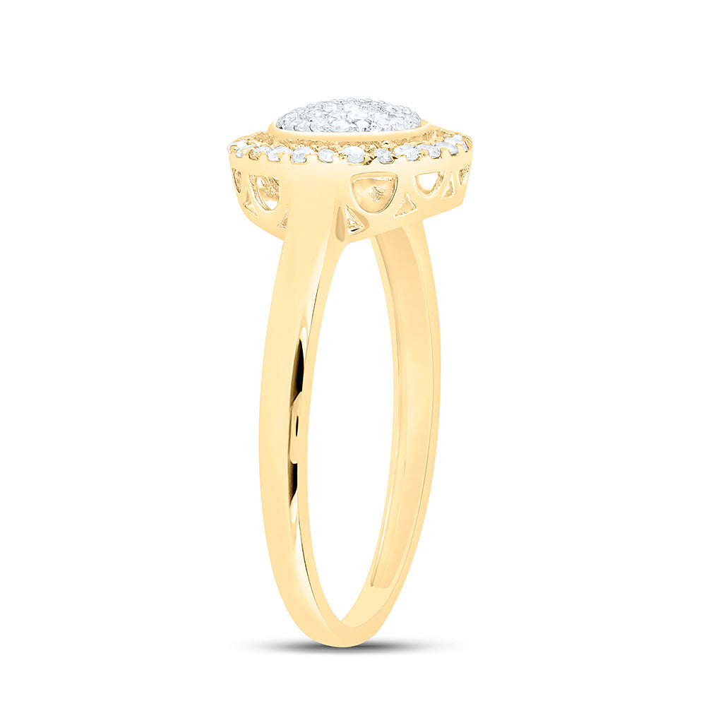 10K Yellow Gold 1/4 Ctw Natural Diamond Fashion Round Ring, Womens Size: 5-9
