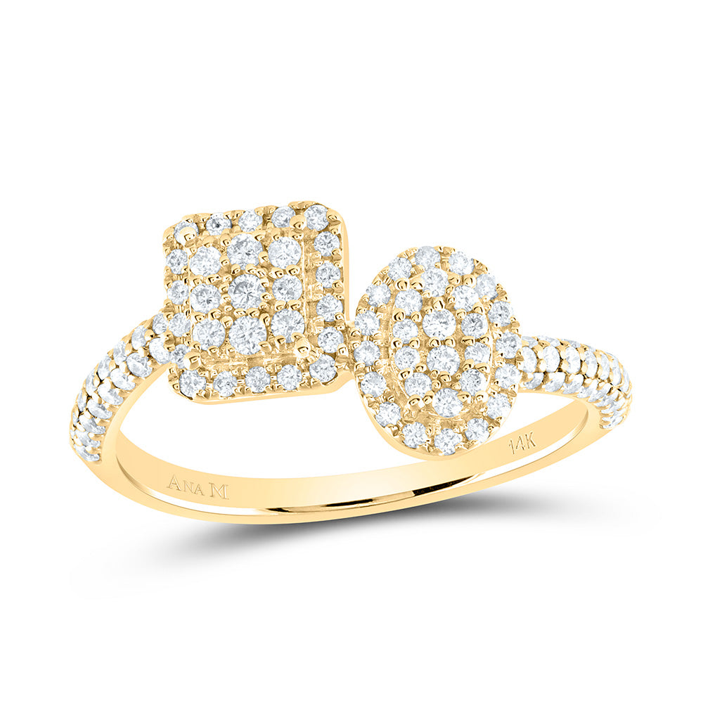 14K Yellow or White Gold 1/2 Ctw Natural Diamond Fashion Ring, Womens Size: 5-9
