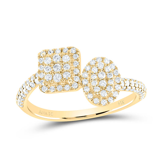 14K Yellow or White Gold 1/2 Ctw Natural Diamond Fashion Ring, Womens Size: 5-9