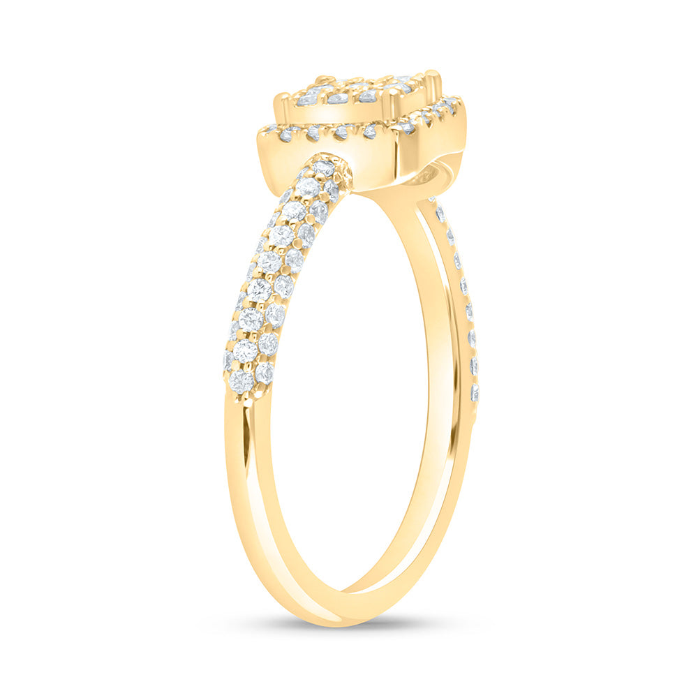 14K Yellow or White Gold 1/2 Ctw Natural Diamond Fashion Ring, Womens Size: 5-9