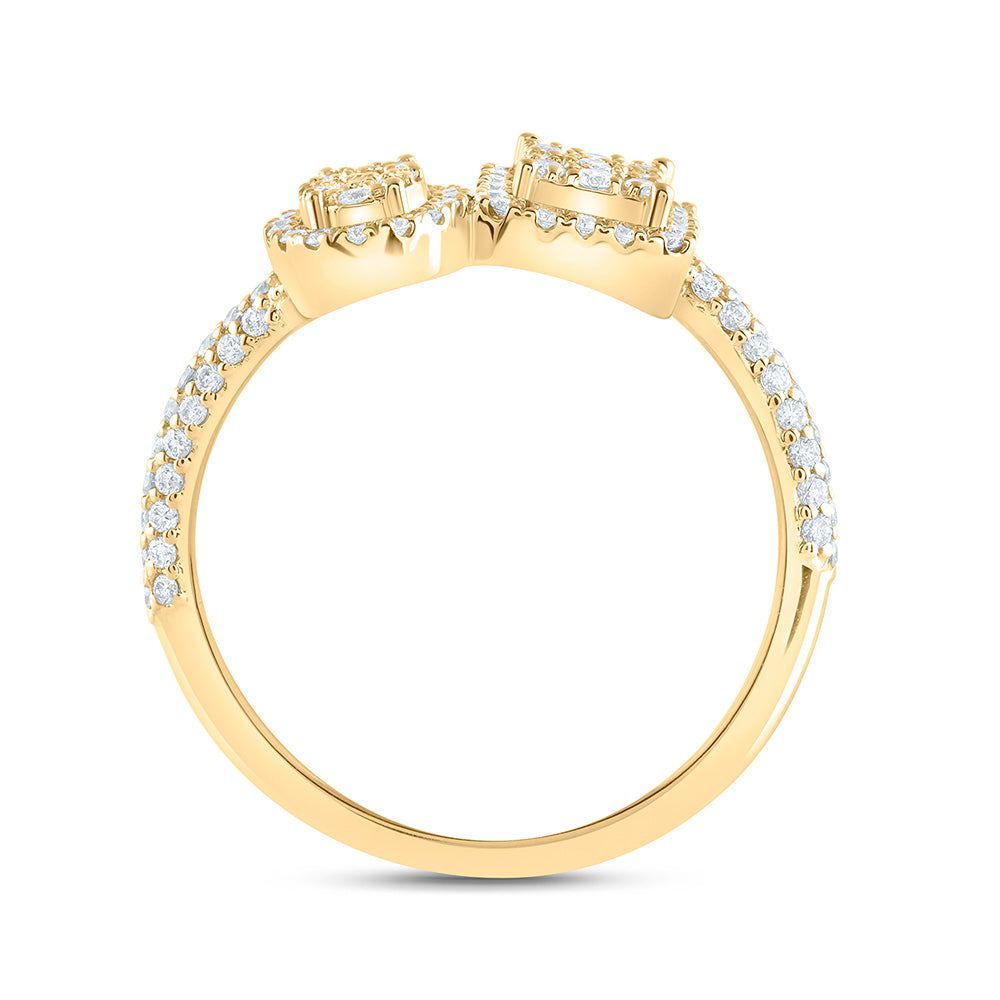 14K Yellow or White Gold 1/2 Ctw Natural Diamond Fashion Ring, Womens Size: 5-9