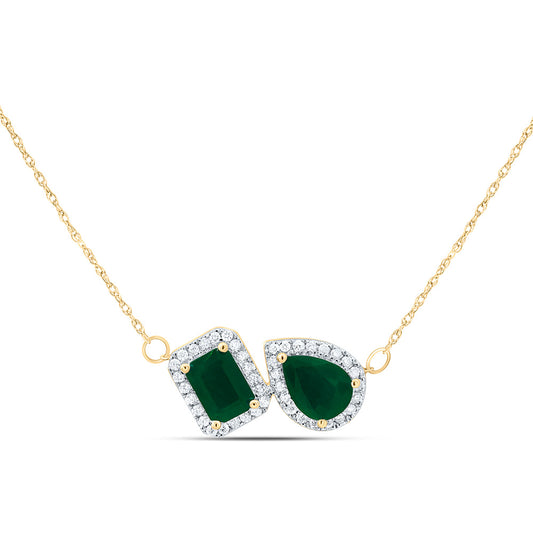 14K Yellow or White Gold 1/4 Ctw Diamond Natural Gem Necklace (18 Inch)