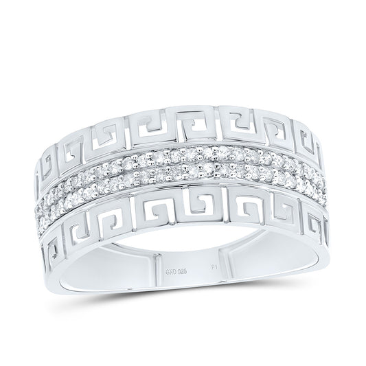 Sterling Silver Yellow-Tone or White-Tone 1/4 Ct Natural Diamond Mens Ring, Mens Size: 8-12