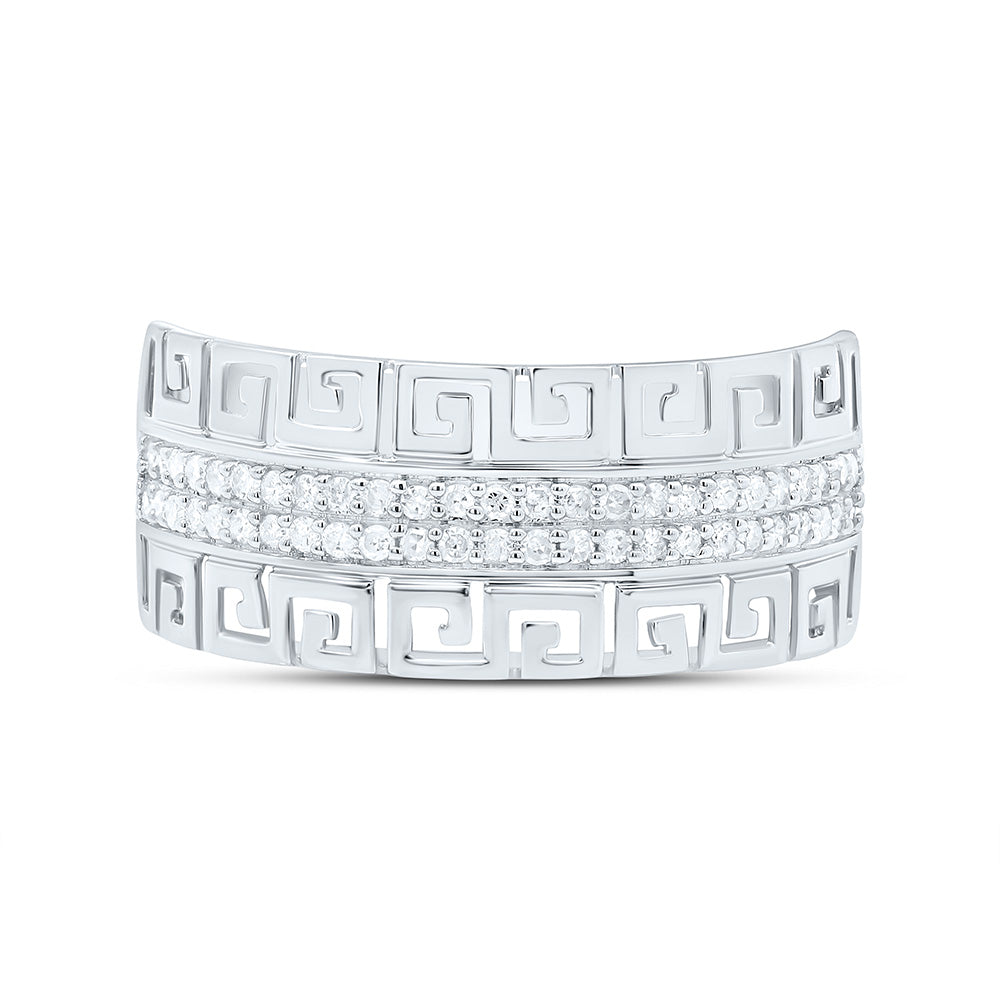Sterling Silver Yellow-Tone or White-Tone 1/4 Ct Natural Diamond Mens Ring, Mens Size: 8-12