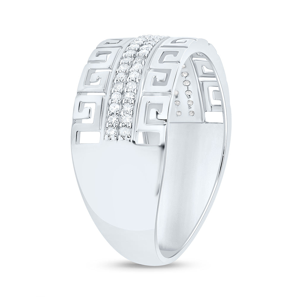 Sterling Silver Yellow-Tone or White-Tone 1/4 Ct Natural Diamond Mens Ring, Mens Size: 8-12