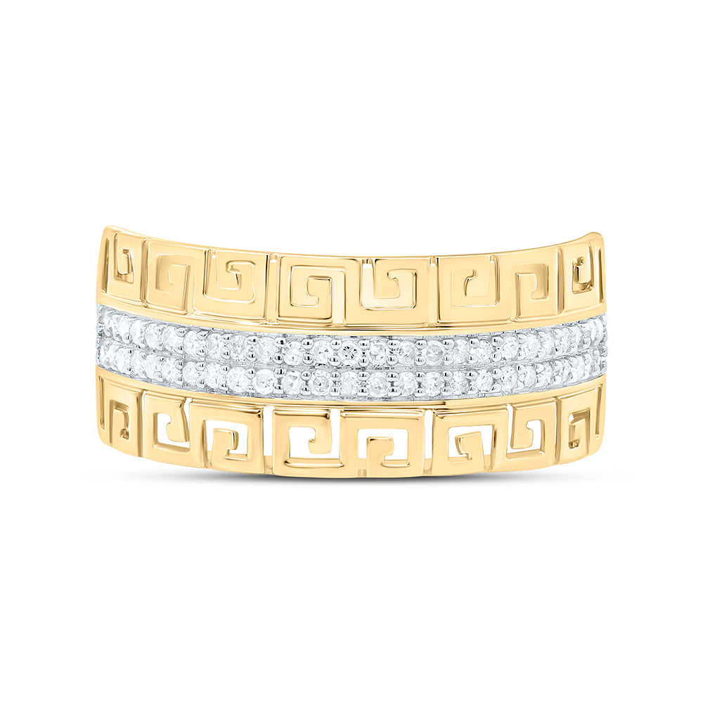 Sterling Silver Yellow-Tone or White-Tone 1/4 Ct Natural Diamond Mens Ring, Mens Size: 8-12