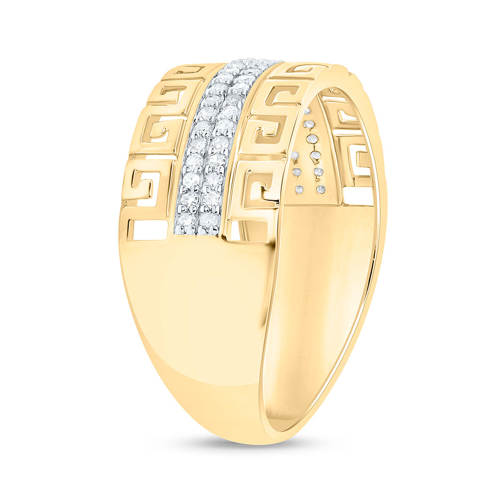 Sterling Silver Yellow-Tone or White-Tone 1/4 Ct Natural Diamond Mens Ring, Mens Size: 8-12
