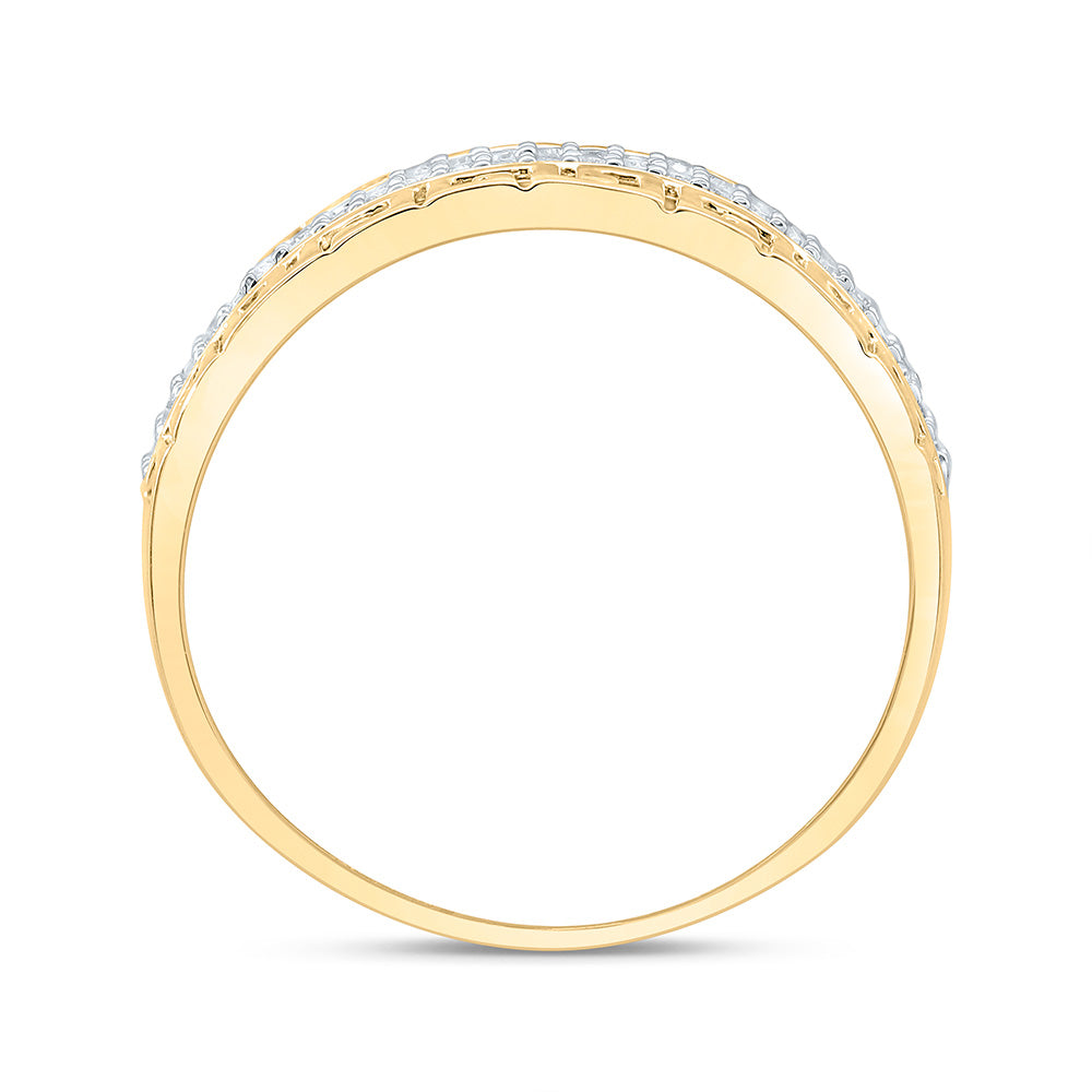 Sterling Silver Yellow-Tone or White-Tone 1/4 Ct Natural Diamond Mens Ring, Mens Size: 8-12