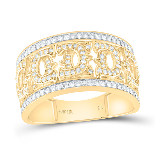 10K Yellow Gold 1/2 Ctw Natural Diamond Fashion Ring, Womens Size: 5-9
