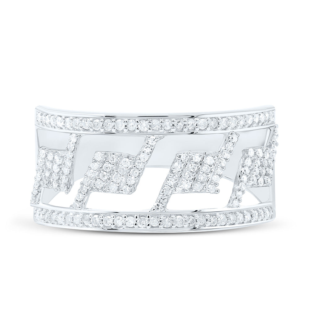 Sterling Silver 3/8 Ct Natural Diamond Gift Mens Ring
