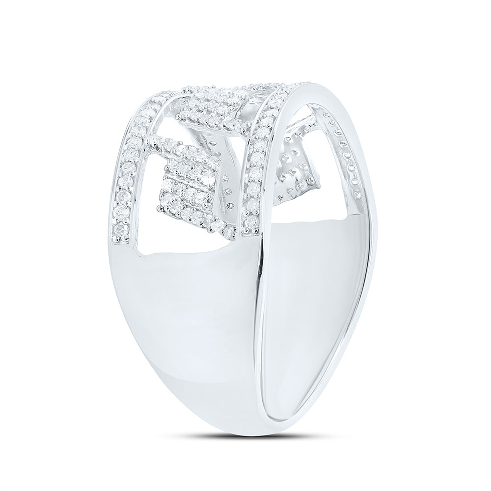 Sterling Silver 3/8 Ct Natural Diamond Gift Mens Ring