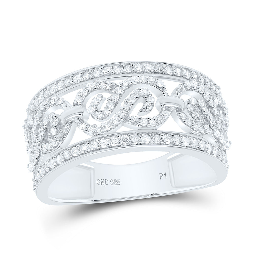 Sterling Silver 1/2 Ct Natural Diamond Gift Ladies Ring