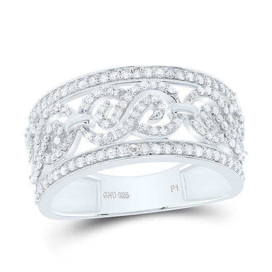 Sterling Silver 1/2 Ct Natural Diamond Gift Ladies Ring