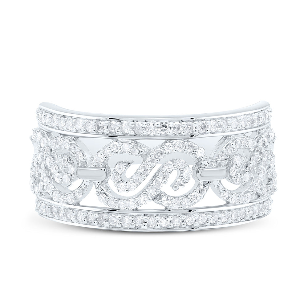 Sterling Silver 1/2 Ct Natural Diamond Gift Ladies Ring