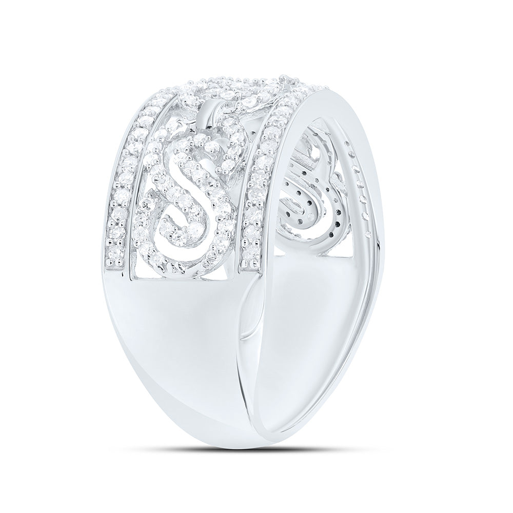 Sterling Silver 1/2 Ct Natural Diamond Gift Ladies Ring