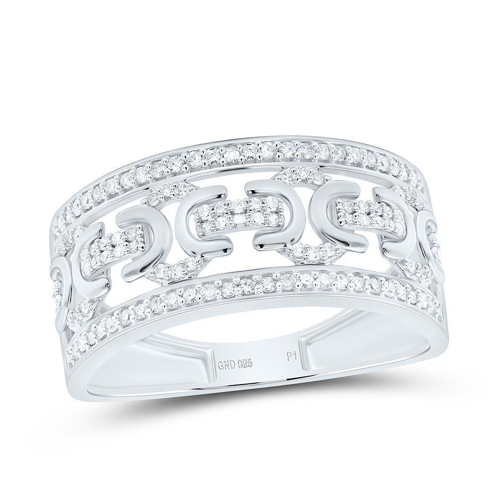 Sterling Silver Yellow-Tone or White-Tone 1/3 Ct Natural Diamond Mens Ring, Mens Size: 8-12