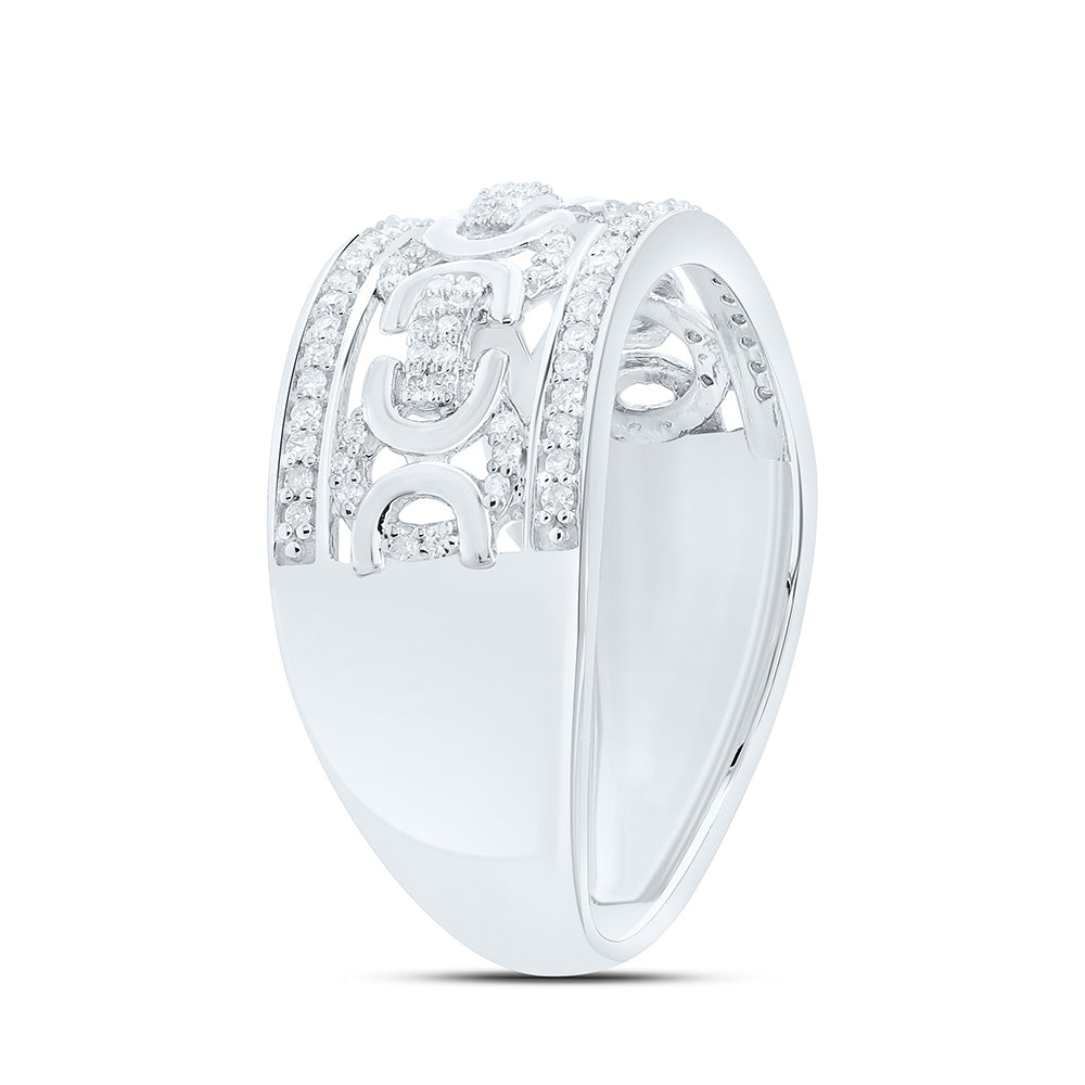 Sterling Silver Yellow-Tone or White-Tone 1/3 Ct Natural Diamond Mens Ring, Mens Size: 8-12
