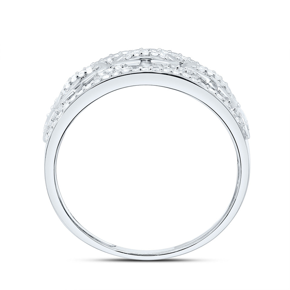 Sterling Silver Yellow-Tone or White-Tone 1/3 Ct Natural Diamond Mens Ring, Mens Size: 8-12