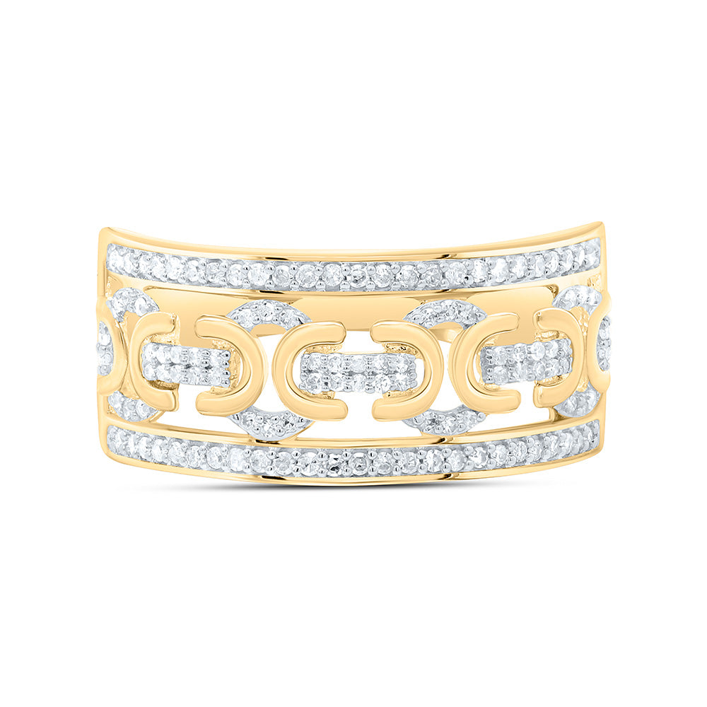 Sterling Silver Yellow-Tone or White-Tone 1/3 Ct Natural Diamond Mens Ring, Mens Size: 8-12