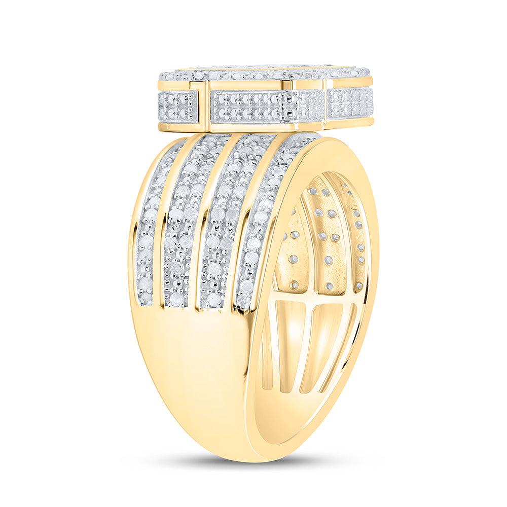 Sterling Silver Yellow-Tone or White-Tone 1/2 Ctw Natural Diamond Butterfly Ring, Womens Size: 5-9