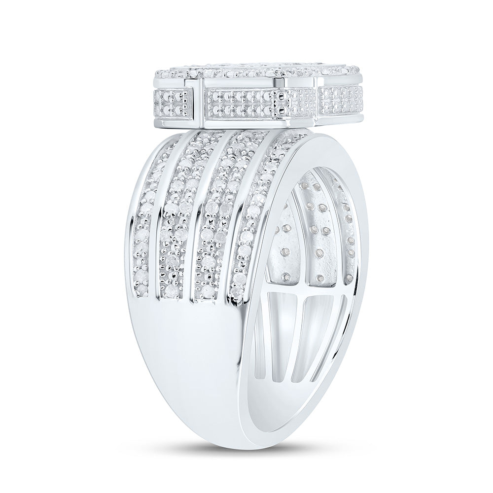 Sterling Silver Yellow-Tone or White-Tone 1/2 Ctw Natural Diamond Butterfly Ring, Womens Size: 5-9