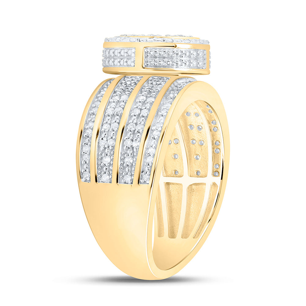 Sterling Silver Yellow-Tone or White-Tone 1/2 Ctw Natural Diamond Oval Ring, Womens Size: 5-9