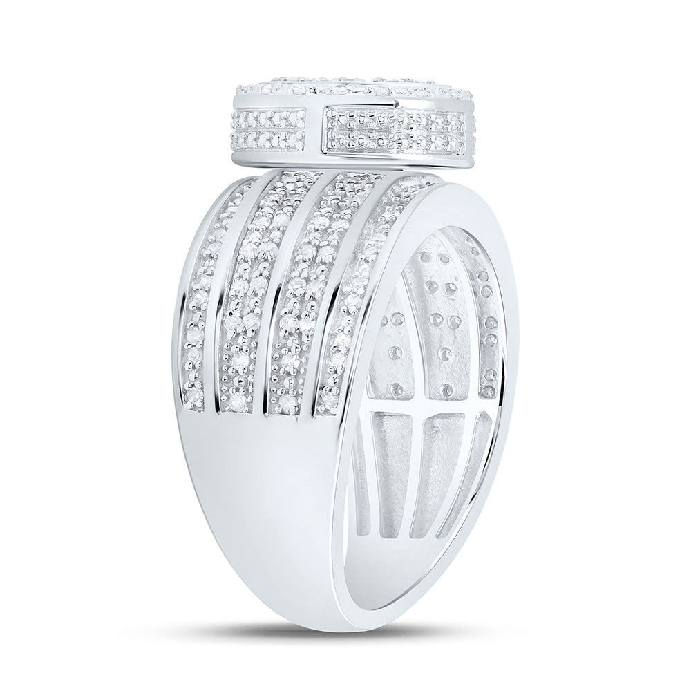 Sterling Silver Yellow-Tone or White-Tone 1/2 Ctw Natural Diamond Oval Ring, Womens Size: 5-9