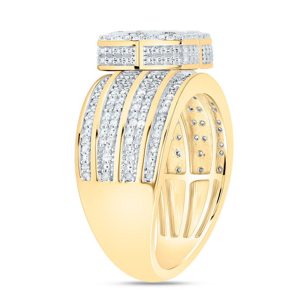 Sterling Silver Yellow-Tone or White-Tone 1/2 Ctw Natural Diamond Ring, Womens Size: 5-9