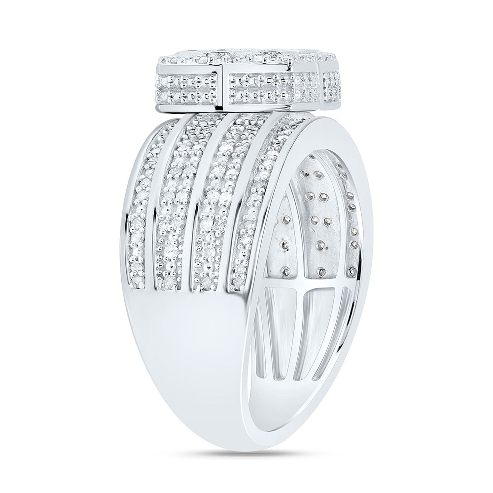 Sterling Silver Yellow-Tone or White-Tone 1/2 Ctw Natural Diamond Ring, Womens Size: 5-9
