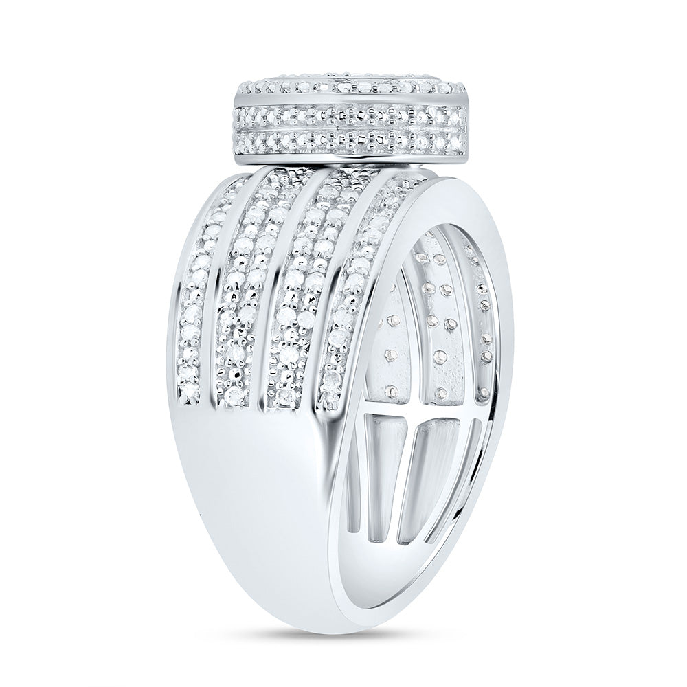 Sterling Silver Yellow-Tone or White-Tone 1/2 Ctw Natural Diamond Marquise Ring, Womens Size: 5-9