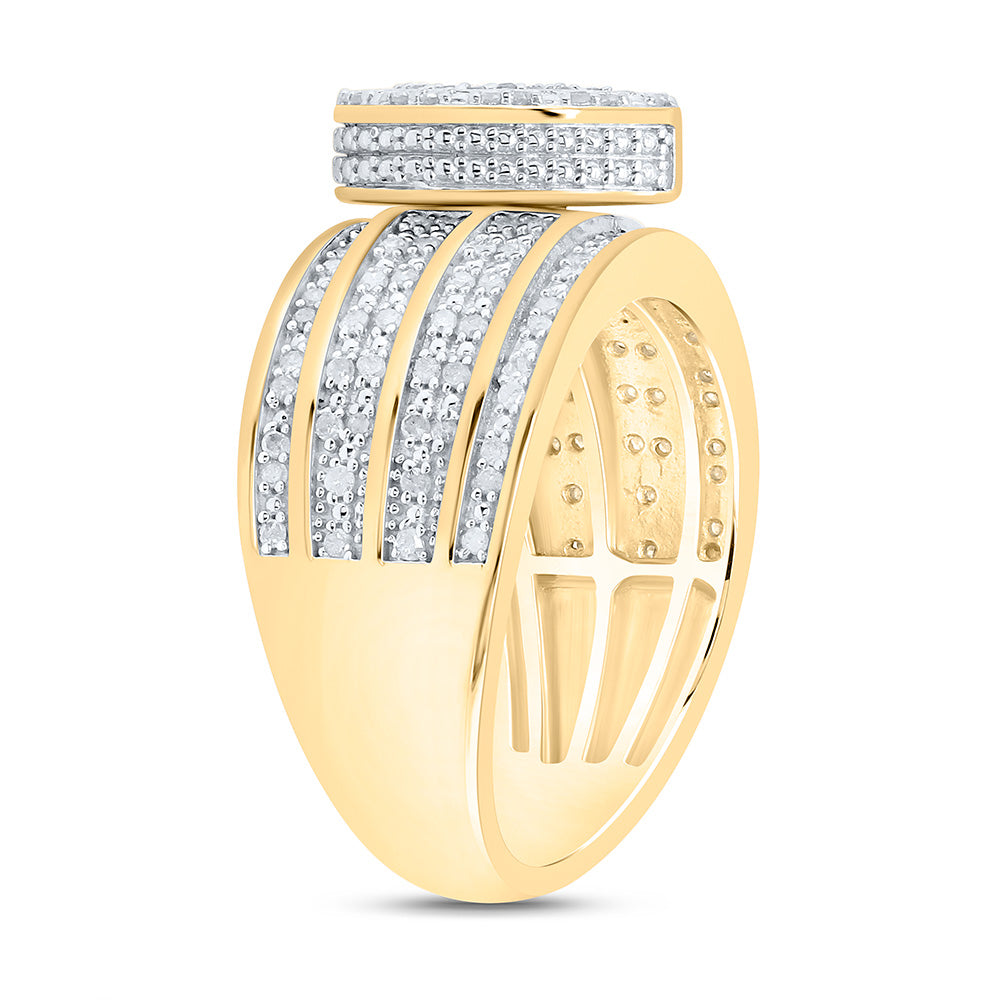 Sterling Silver Yellow-Tone or White-Tone 1/2 Ctw Natural Diamond Pear Ring, Womens Size: 5-9