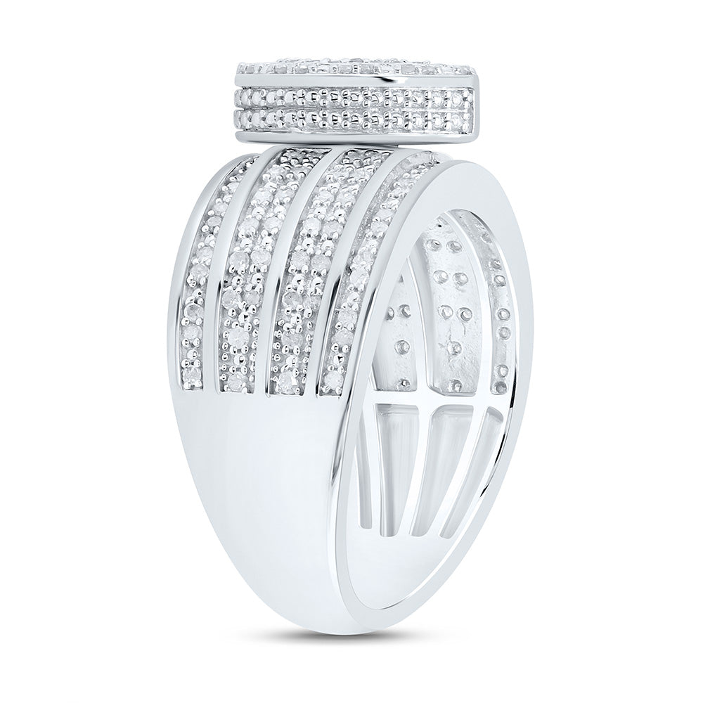 Sterling Silver Yellow-Tone or White-Tone 1/2 Ctw Natural Diamond Pear Ring, Womens Size: 5-9